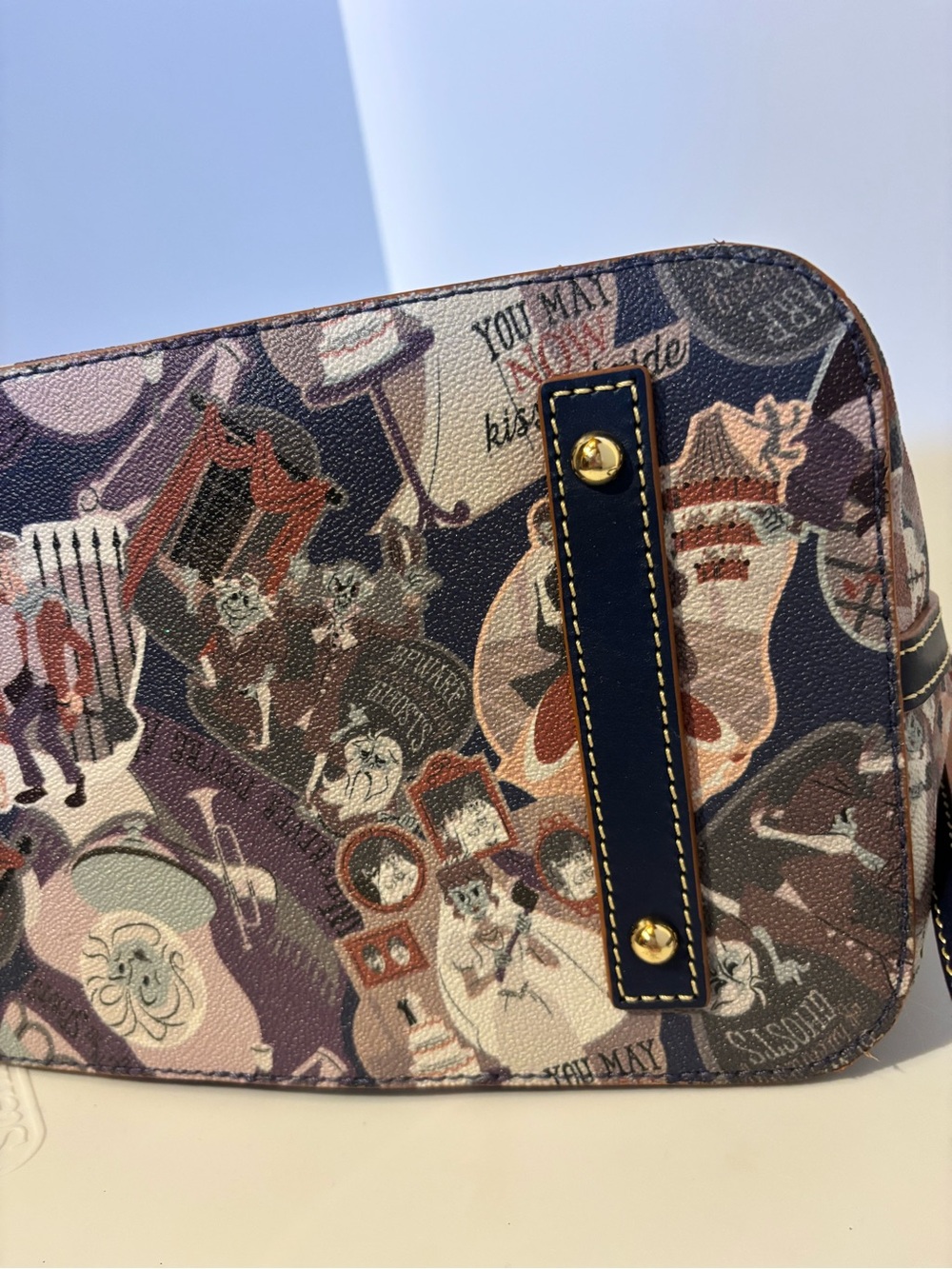 Dooney & Bourke Haunted Mansion Satchel with Navy Trim - Picture 10 of 13